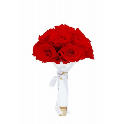Produit Mila-Roses-01201 Mila Small Bridal Bouquet - Rouge Amour