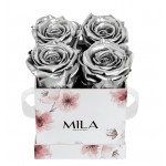 Mila-Roses-01225 Mila Limited Edition Flower Mini - Metallic Silver