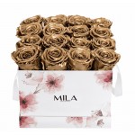  Mila-Roses-01250 Mila Limited Edition Flower Medium - Metallic Gold
