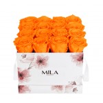  Mila-Roses-01252 Mila Limited Edition Flower Medium - Orange Bloom