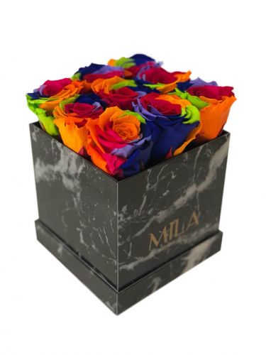 Produit Mila-Roses-01361 Mila Acrylic Black Marble - Rainbow