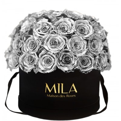 Produit Mila-Roses-01589 Mila Classique Large Dome Noir Classique - Metallic Silver
