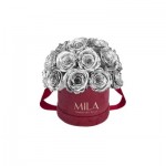  Mila-Roses-01643 Mila Classique Small Dome Burgundy - Metallic Silver