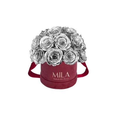 Produit Mila-Roses-01643 Mila Classique Small Dome Burgundy - Metallic Silver