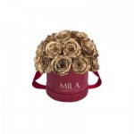  Mila-Roses-01644 Mila Classique Small Dome Burgundy - Metallic Gold