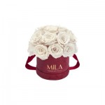  Mila-Roses-01653 Mila Classique Small Dome Burgundy - White Cream