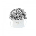  Mila-Roses-01697 Mila Classique Small Dome Blanc Classique - Metallic Silver
