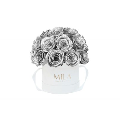Produit Mila-Roses-01697 Mila Classique Small Dome Blanc Classique - Metallic Silver