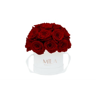 Produit Mila-Roses-01701 Mila Classique Small Dome Blanc Classique - Rubis Rouge