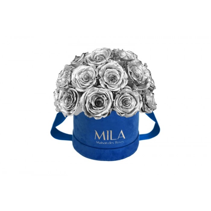 Mila Classique Small Dome Royal Blue Velvet Small - Metallic Silver