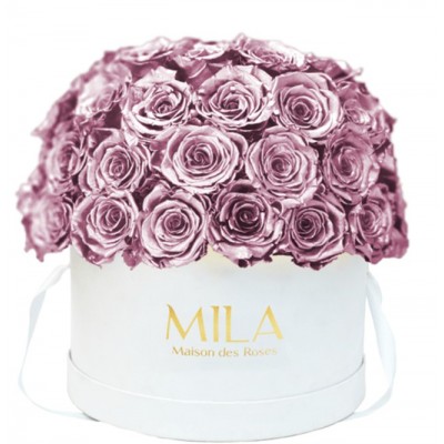 Produit Mila-Roses-01862 Mila Classique Large Dome Blanc Classique - Metallic Rose Gold