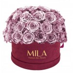 Mila-Roses-01864 Mila Classique Large Dome Burgundy - Metallic Rose Gold