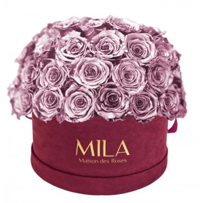 Produit Mila-Roses-01864 Mila Classique Large Dome Burgundy - Metallic Rose Gold