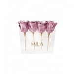  Mila-Roses-01872 Mila Acrylic Mini Table - Metallic Rose Gold
