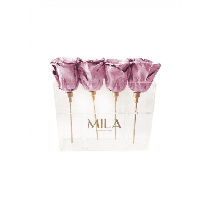 Mila Acrylic Mini Table - Metallic Rose Gold
