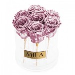  Mila-Roses-01874 Mila Acrylic Round - Metallic Rose Gold
