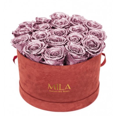 Produit Mila-Roses-01889 Mila Burgundy Velvet Large - Metallic Rose Gold