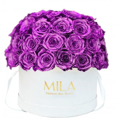 Produit Mila-Roses-02029 Mila Classique Large Dome Blanc Classique - Metallic Pink