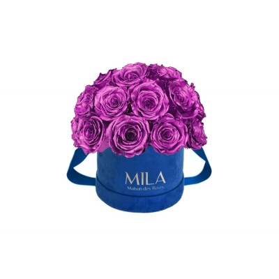 Produit Mila-Roses-02047 Mila Classique Small Dome Royal Blue Velvet Small - Metallic Pink