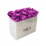  Mila-Roses-02050 Mila Acrylic White Marble - Metallic Pink