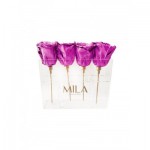  Mila-Roses-02056 Mila Acrylic Mini Table - Metallic Pink