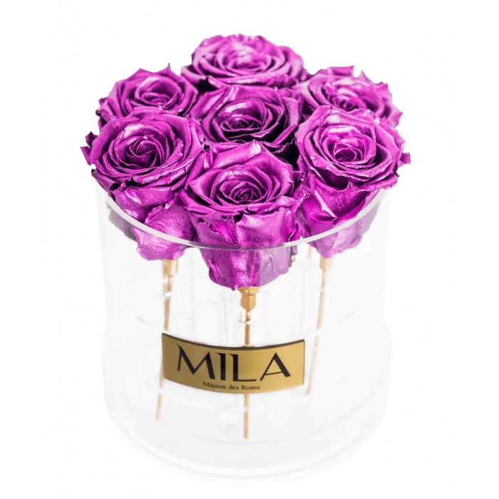 Mila Acrylic Round - Metallic Pink