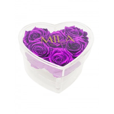 Produit Mila-Roses-02077 Mila Acrylic Small Heart - Metallic Pink