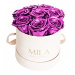  Mila-Roses-02104 Mila Velvet Small Nude Velvet Small - Metallic Pink