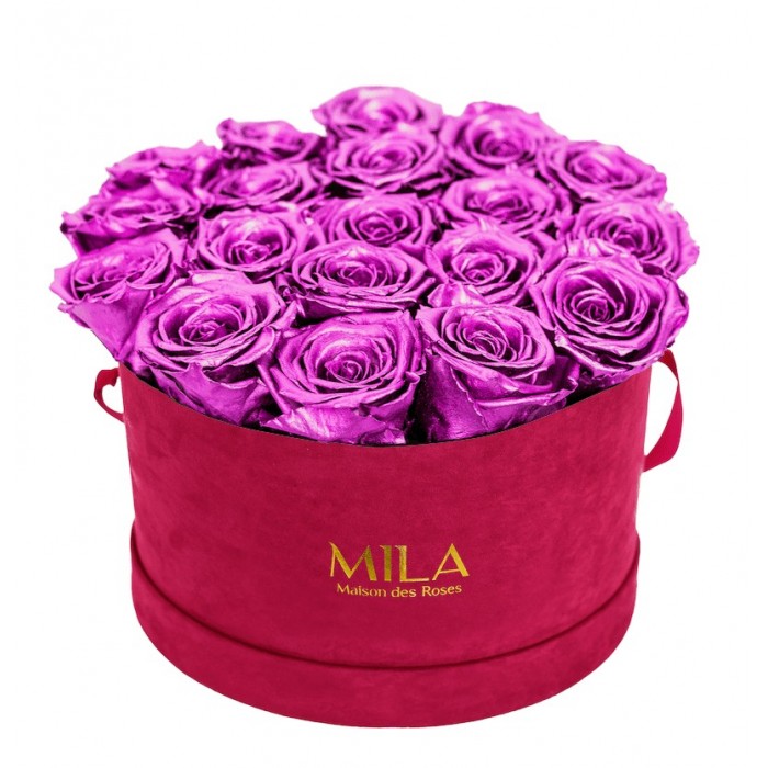 Mila Burgundy Velvet Large - Metallic Pink