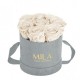 Mila Velvet Small Light Grey Velvet Small - White Cream